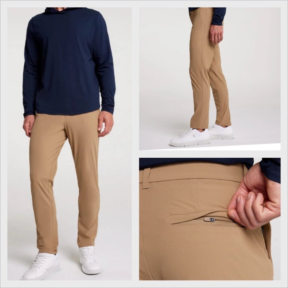 VRST Mens Limitless Performance Slim Fit Chino Pants W35 L32 Beige Stretch NWT - Picture 5 of 12
